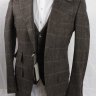 NWT TOM FORD 3 piece Suit Brown Plaid Wool Blend Size 48 EU 38 US Fit Z