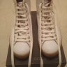 Dsquared2 white 100% leather high-top athletic sneakers, 42.5/9.5