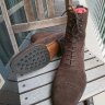 SOLD! Carmina Dark Brown Suede Balmoral Boots