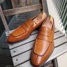 Price drop Carmina Tan Split-toe penny loafers
