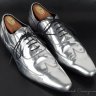DOLCE & GABBANA Runway Fashion Silver Mirror Leather Dress Shoes EU 41.5 US 8.5