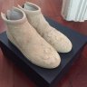 SOLD - Nonnative Dweller Trainer Mid Backzips - "Hairy" off-white suede - size 4 (EU44)