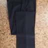 $1250 Trillion by Belvest super 150's navy blue flat front dress pants