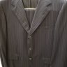SOLD! - Sartoria Partenopea 42R Navy Blue Striped Wool/Cashmere Suit