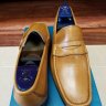 SOLD! - SUTOR MANTELLASSI LIGHT BROWN LEATHER PENNY LOAFER Size 9