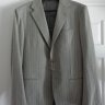 NWT Sartorio Napoli (Kiton) Dove Grey Flannel Wool Suit Striped 50IT