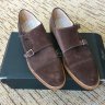 [No Longer Available] NIB Coffee Suede Double Monk Shoes Size 8UK