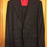 HONGKONG BRAND NEW PETER LEE BARON FULLY CANVASSED 150'S WOOL CASHMERE WINDOWPANE SUIT [34/36S]