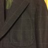 HONGKONG BRAND NEW MTM FULLY CANVASSED FOX FLANNEL NAVY WINDOWPANE SUIT [34/36S]