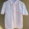 Sunny Sports White Selvedge Short Sleeve Cotton Workshirt - XL