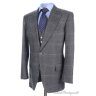 TOM FORD Gray Plaid Wool Peak Lapel 3 Piece Jacket Vest Pants SUIT Mens - 40 R