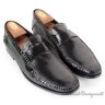 NEW NIB - SANTONI Solid Black Scale Mens Dress Shoes Box - UK 8.5 / US 9.5