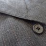 H. Freeman 3/2 mid-grey sack suit w/narrow pinstriping. c. 42, 44. FULL CANVAS! $45 CONUS