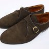 Alden Sz 11 EE Mocha Chocolate Brown Suede Single Monk Strap Aberdeen Loafer