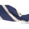 CESARE ATTOLINI Blue Striped Woven Grenadine Silk UNLINED Luxury Tie - 3.25"