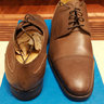 Sutor Mantellassi Coffee Brown Leather Derby Blucher Toe Cap Lace Up Dress Shoe Sizes 9 US & 10 US