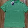 RALPH LAUREN PURPLE LABEL green striped polo shirt - Size Medium - NWT