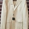 SOLD! -  Sartoria Partenopea 40R Cream Slim Fit Cotton Blazer Sportcoat