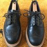 SOLD - TRICKERS BLACK BOURTON BROGUE NATURAL WELT (UK 7, WIDE 6 FITTING)
