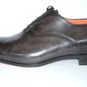 NIB Santoni Dark Grey Patina Chiseled Toe, Beveled Waist Shoes Size 8 IT 9.5 US