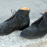 Viberg Black Suede Captoe Boots Size 11.5 2030 last