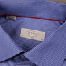 Eton French Cuff Dress Shirt - 41 / 16 Slim -  Blue with White Pinstripe