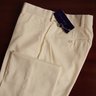 NWT $700 RLPL "Madison" Cream Spring/Summer Lightweight Flat Front Pants, 28" & 30" Waist, 100% Wool