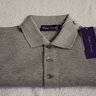 NWT $295 RLPL Short Sleeved Polo Shirt Size S, Classic Light Heather Grey, 100% Pique Cotton