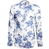 SOLD❗️BAGUTTA Blue Floral Print Popover White Linen Shirt M/39-40