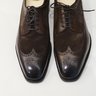 BNIB Edward Green Harrogate Dark Oak/Mink Suede Wingtip E888 7.5/8E + EG Shoetree!