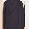 SOLD - Grail NWT Orazio Luciano solid navy suit in H. Lesser cloth 40R