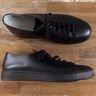 SANTONI black leather sneakers - Size 10.5 US / 43.5 EU - NIB