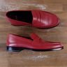 SAINT LAURENT red leather penny loafers - Size 7.5 US / 40.5 EU - New without Box