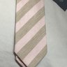 Drake’s Handmade Tie Cream And Pink Linen And Silk Blend Brand New