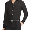 RALPH LAUREN PURPLE LABEL, BLACK LINEN SHIRT, SIZE S