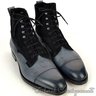 EDWARD GREEN Galway Antique Blue Leather Navy Suede Derby Shoes Boots - UK 10.5 / US 11