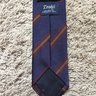 *SOLD* Drake’s London Silk Navy Repp Striped Tie - 3.25” Width