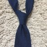 *SOLD* Drake’s London Blue Navy Herringbone Shantung Silk Tie - 8cm Width