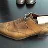 Cheaney for Herring Shoes, 9-9.5 US, mid-brown brogue oxford shoes, used