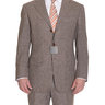 Sartoria Partenopea 40R 50 Brown Textured Plaid Three Button Wool Suit