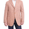 Sartoria Partenopea Salmon Herringbone Half Lined Silk Wool Blend Blazer Sportcoat