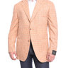 Sartoria Partenopea 42R 52 Orange Gingham Check Cashmere Blend Blazer Sportcoat