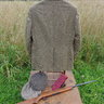 SOLD! c. 40L. STUNNING English Shooting Jacket by Burberry. Cut from Scottish Tweed!