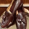 New Meermin Shell Burgundy Tassel Loafers 9.0UK $250