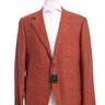 Sartoria Partenopea Slim Fit 46L Red Textured Wool Linen Silk Sportcoat