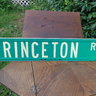 AUTHENTIC and ORIGINAL c. 1970s "Princeton Road" street sign.  Likely from Elizabeth, NJ.