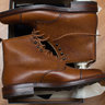 Peal & Co for Brooks Brothers boots. EXIT NO. 100050628. Size 9D. Tan scotch grain rubber sole