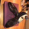 90% NEW VASS V-TIP OXFORD F LAST SINGLE LEATHER SOLE IN BROWN MUSEUM CALF US8 EU 41