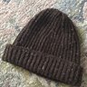 *SOLD* Inis Meain Brown Donegal Wool Cashmere Ribbed Cap - One Size