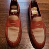 BIG DROP Edward Green Piccadilly Spectator Calf/ Linen Loafers 10/10.5